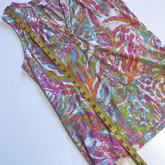Lilly Pulitzer Essie Top Womens XS Scuba to Cuba Print Colorful Beachy Tank - Picture 8 of 8